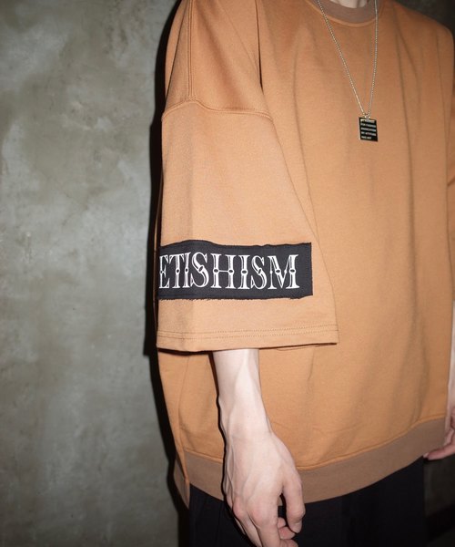 rovtski（ロフトスキー）の「【ビッグシルエット】INLAY JERZY 230G PATCH SWEAT SS/インレイジャージー パッチスウェット半袖（Tシャツ/カットソー・メンズ・ホワイト/ブラック/ベージュ/ピンク・FREE）」の8枚目の写真