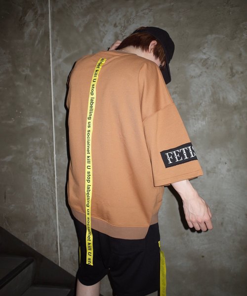 rovtski（ロフトスキー）の「【ビッグシルエット】INLAY JERZY 230G PATCH SWEAT SS/インレイジャージー パッチスウェット半袖（Tシャツ/カットソー・メンズ・ホワイト/ブラック/ベージュ/ピンク・FREE）」の17枚目の写真