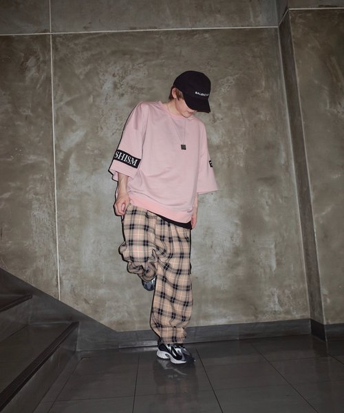 rovtski（ロフトスキー）の「【ビッグシルエット】INLAY JERZY 230G PATCH SWEAT SS/インレイジャージー パッチスウェット半袖（Tシャツ/カットソー・メンズ・ホワイト/ブラック/ベージュ/ピンク・FREE）」の22枚目の写真