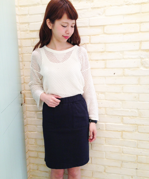 Kastane（カスタネ）の「【Kastane】タイトミニスカート（スカート・レディース・オフホワイト/ネイビー/その他18・FREE）」の3枚目の写真