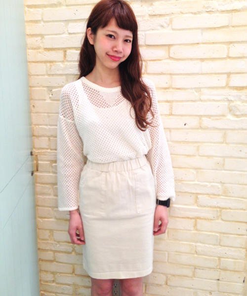 Kastane（カスタネ）の「【Kastane】タイトミニスカート（スカート・レディース・オフホワイト/ネイビー/その他18・FREE）」の2枚目の写真