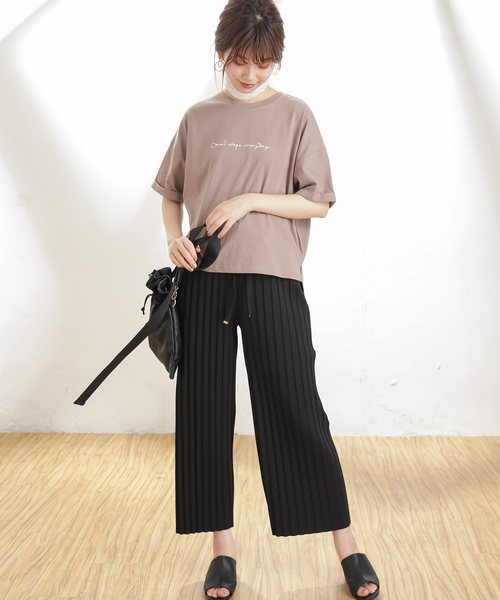 natural couture(ナチュラルクチュール)の「太プリーツリブカットパンツ(その他パンツ・レディース・ブラック/カーキ/モカ/ライトベージュ・FREE)」の19枚目の写真