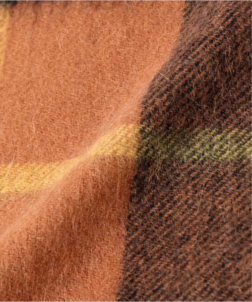 スローブイエナ別注 ストール ツイードミル イエロー系チェック 大判