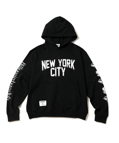 BILLIONAIRE BOYS CLUB（ビリオネア・ボーイズ・クラブ）の「BILLIONAIRE BOYS CLUB NEW YORK CITY HOODIE（パーカー・メンズ・ブラック/グレー/オレンジ・MEDIUM/LARGE/X-LARGE/SMALL）」の2枚目の写真