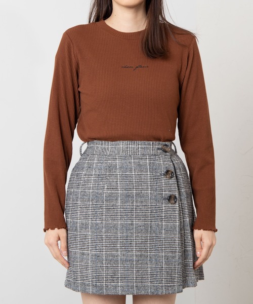 WEGO（ウィゴー）の「WEGO/【セットアップ対応商品】起毛チェックラップミニスカート（スカート・レディース・ブラウン系その他2/グレー系その他2・FREE）」の9枚目の写真