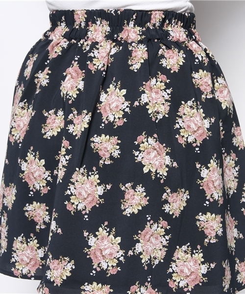 one after another NICE CLAUP（ワンアフターアナザーナイスクラップ）の「【ナイスクラップ】ブーケ柄スカート（スカート・レディース・ネイビー/グレー系その他/アイボリー・FREE）」の6枚目の写真