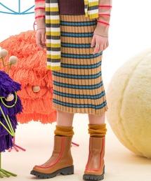 MARNI（マルニ）の「MARNI(マルニ)Kids & Junior ウールニットリブボーダースカート（スカート・キッズ）」