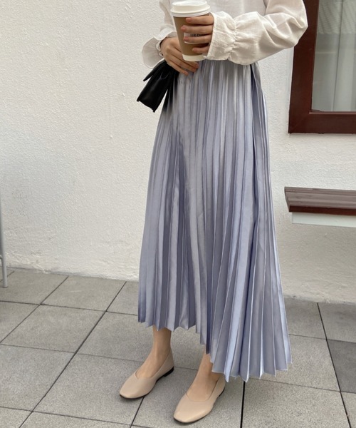 ABITOKYO（アビトーキョー）の「サテンプリーツスカート（スカート・レディース・ライトグレー/ブラック/ベージュ/ネイビー/ライトグリーン・MEDIUM/LARGE）」の14枚目の写真