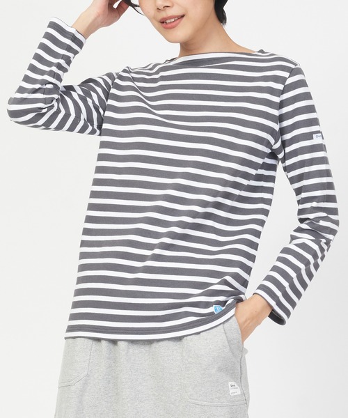 ORCIVAL(オーシバル)の「B211 COTTON LOURD Basque Shirt ボートネック コットンロード フレンチバスクシャツ(Tシャツ/カットソー・レディース・ホワイト/グレイッシュベージュ/ネイビー/キナリ/ブラック/ダークブラウン/ダークグレー/パープル系その他2/ベージュ系その他4/ネイビー系/ベージュ系その他5/ブラウン系その他/グレー系その他/パープル系その他/ベージュ系その他2/ブラック系その他/グレー系その他2/ベージュ系その他6/ベージュ系その他3/ベージュ系/グレー/アイボリー系1/アイボリー系2/ホワイト系その他/ブラウン系その他2/アイボリー系5/アイボリー系4/ベージュ系その他7/アイボリー系3/ホワイト系その他3/ホワイト系1/ホワイト系その他5/ホワイト系2/ホワイト系その他2/ホワイト系その他7/ホワイト系その他6/ホワイト系その他4/グリーン系その他/ダークブラウン系1/ブラック系その他2/ブルー系その他/グレー系その他3/ホワイト系4/ベージュ系1/ホワイト系3/ブルー系その他2・4/5/6/1/2/3/0/7/8)」の4枚目の写真