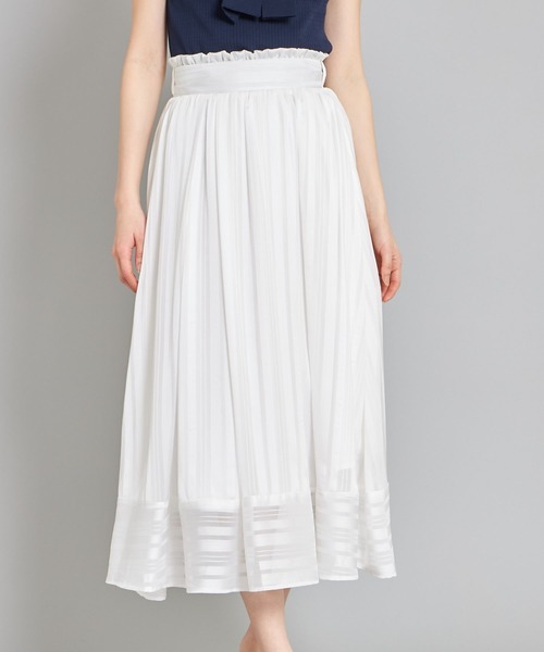tocco closet(トッコ クローゼット)の「ウエストりぼん付きシアーストライプスカート(スカート・レディース・ブラック/オフホワイト・M)」の20枚目の写真