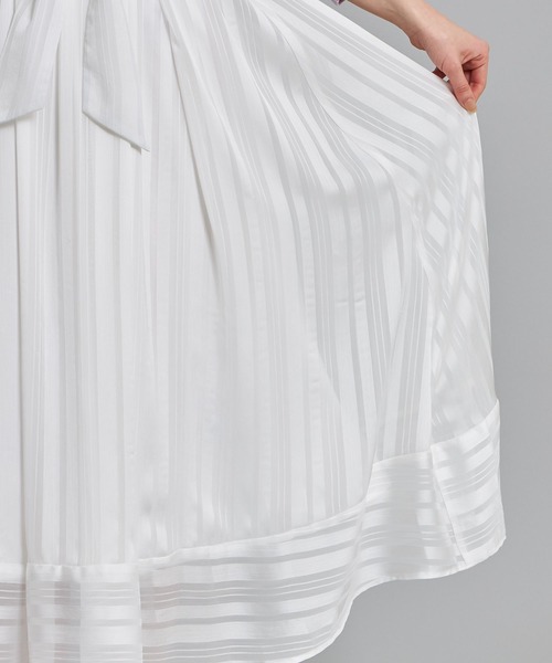 tocco closet(トッコ クローゼット)の「ウエストりぼん付きシアーストライプスカート(スカート・レディース・ブラック/オフホワイト・M)」の7枚目の写真