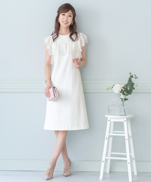 Prima Scherrer(プリマシェレル)の「ワンピース レース ポンチ Prima Scherrer(ワンピース・レディース・ネイビー/ホワイト/ピンク・M/S)」の2枚目の写真
