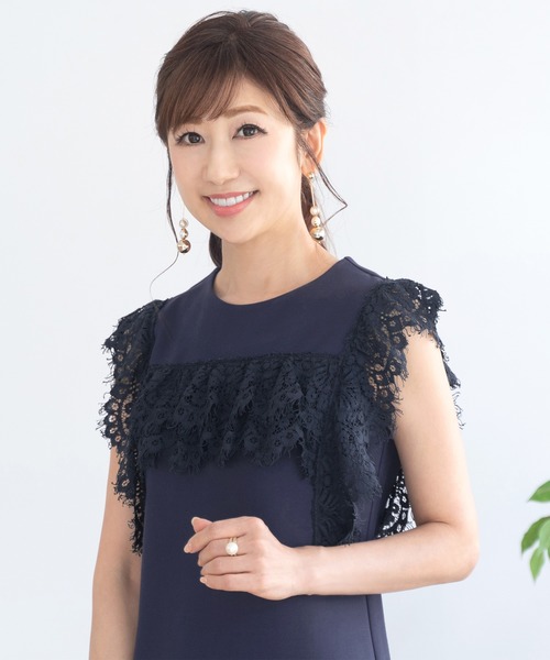 Prima Scherrer(プリマシェレル)の「ワンピース レース ポンチ Prima Scherrer(ワンピース・レディース・ネイビー/ホワイト/ピンク・M/S)」の6枚目の写真
