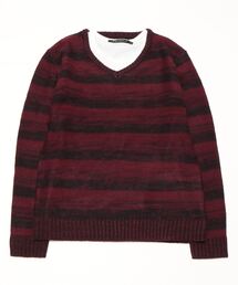 ONE DAY KMC （ワンデイケーエムシー）の「■Bling Leads■ボーダーニット＆ ロングTシャツ　アンサンブルセット（アンサンブル）」