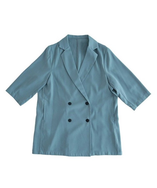 antiqua（アンティカ）の「カラージャケット（テーラードジャケット・レディース・ブラック/ホワイト系その他/ブラウン系その他/グリーン系その他/ブルー系その他/グレイッシュベージュ・FREE）」の15枚目の写真