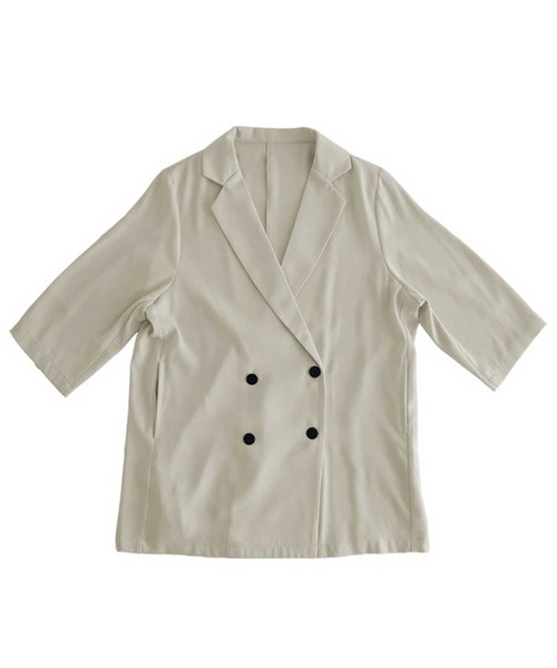 antiqua（アンティカ）の「カラージャケット（テーラードジャケット・レディース・ブラック/ホワイト系その他/ブラウン系その他/グリーン系その他/ブルー系その他/グレイッシュベージュ・FREE）」の20枚目の写真