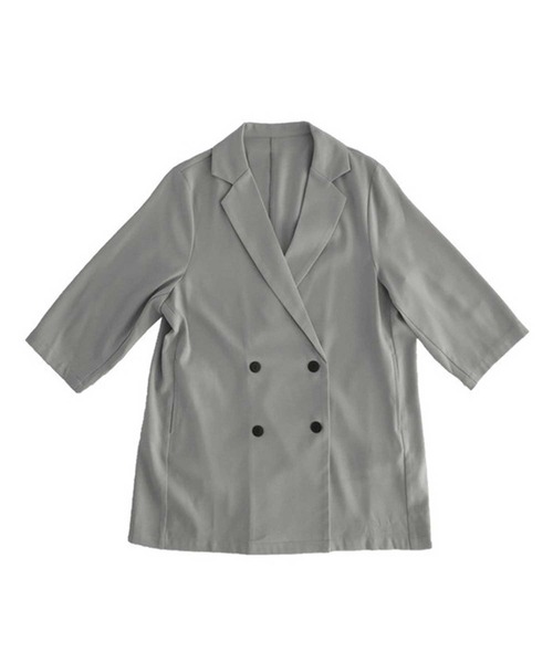 antiqua（アンティカ）の「カラージャケット（テーラードジャケット・レディース・ブラック/ホワイト系その他/ブラウン系その他/グリーン系その他/ブルー系その他/グレイッシュベージュ・FREE）」の17枚目の写真