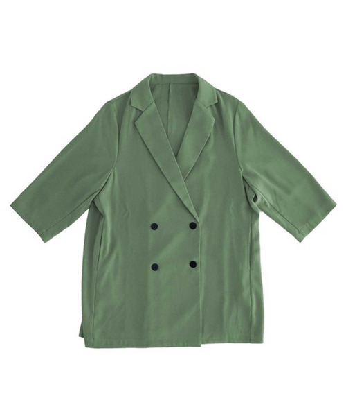 antiqua（アンティカ）の「カラージャケット（テーラードジャケット・レディース・ブラック/ホワイト系その他/ブラウン系その他/グリーン系その他/ブルー系その他/グレイッシュベージュ・FREE）」の16枚目の写真