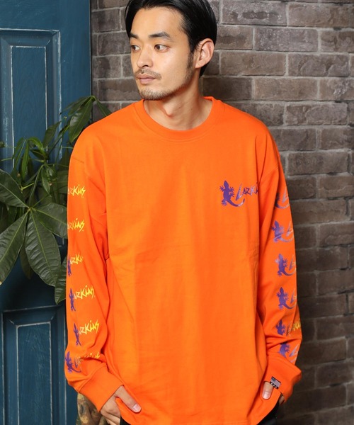 RRR123 gymgno グラフィックロングスリーブカットソー オレンジ RRR123 gymgno グラフィックロングスリーブカットソー オレンジ