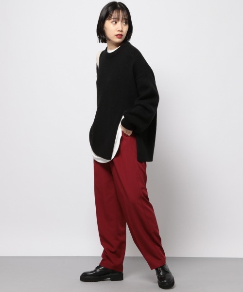 PAGEBOY（ページボーイ）の「フロントスリットプルオーバー（ニット/セーター・レディース・アクア/ブラック/オフホワイト・FREE）」の8枚目の写真