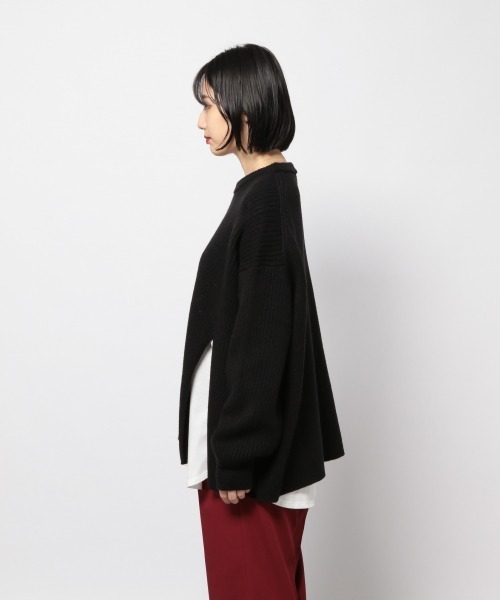 PAGEBOY（ページボーイ）の「フロントスリットプルオーバー（ニット/セーター・レディース・アクア/ブラック/オフホワイト・FREE）」の12枚目の写真