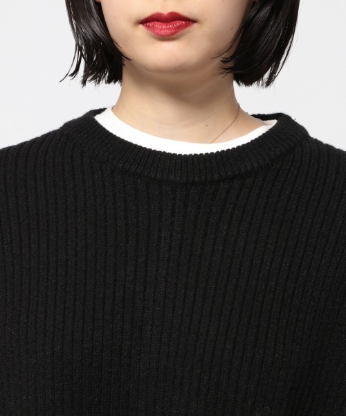 PAGEBOY（ページボーイ）の「フロントスリットプルオーバー（ニット/セーター・レディース・アクア/ブラック/オフホワイト・FREE）」の14枚目の写真