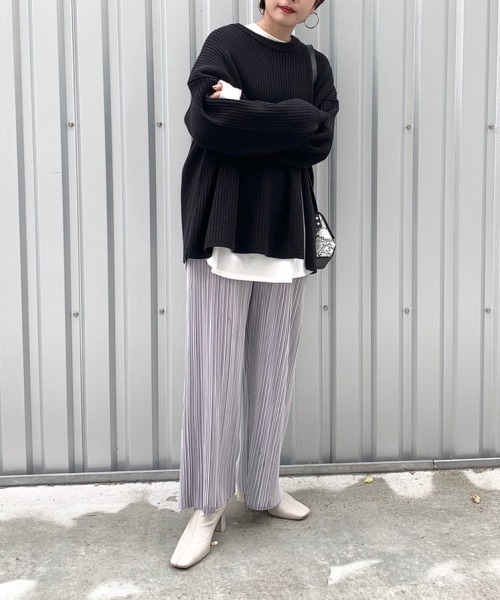 PAGEBOY（ページボーイ）の「フロントスリットプルオーバー（ニット/セーター・レディース・アクア/ブラック/オフホワイト・FREE）」の18枚目の写真