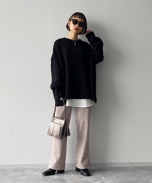 PAGEBOY（ページボーイ）の「フロントスリットプルオーバー（ニット/セーター・レディース・アクア/ブラック/オフホワイト・FREE）」の22枚目の写真