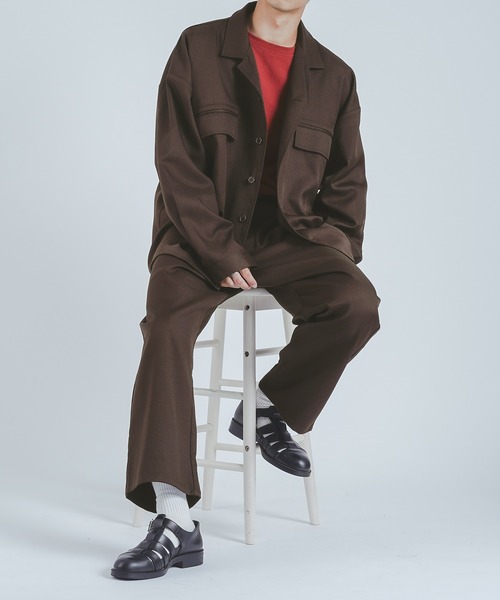 epnok（エプノック）の「ツイル1タックワイドパンツ/スラックス(SET UP)（その他パンツ・メンズ・ダークブラウン/ダークグレー/ブラック・LARGE/MEDIUM）」の7枚目の写真
