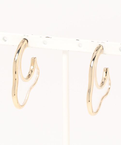 LOWRYS FARM（ローリーズファーム）の「フチメタルピアス　917810（ピアス（両耳用）・レディース・グレー/アイボリー/クリア・FREE）」の3枚目の写真