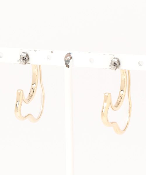 LOWRYS FARM（ローリーズファーム）の「フチメタルピアス　917810（ピアス（両耳用）・レディース・グレー/アイボリー/クリア・FREE）」の4枚目の写真