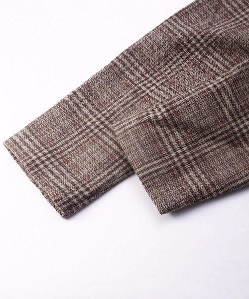 MAISON DE THERESE（メゾン ド テレーズ）の「中綿ダブル　チェック柄　オーバーコート（テーラードジャケット・レディース・グレー/ブラウン/ブラウン系その他・M/S/L/XL）」の5枚目の写真