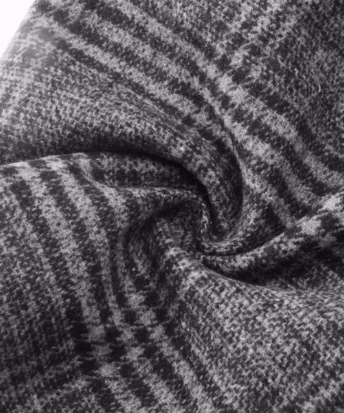 セール】中綿ダブル チェック柄 オーバーコート（テーラードジャケット