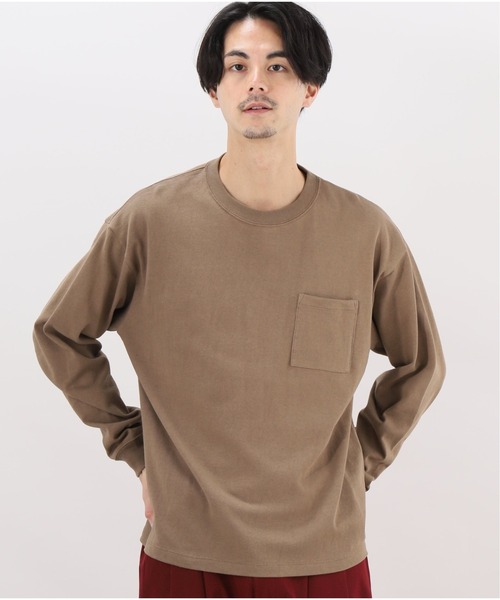 417 EDIFICE（フォーワンセブンエディフィス）の「ヘビーオンスクルーネック ロングスリーブ　TEE（Tシャツ/カットソー・メンズ・ブラック/ホワイト/キャメル/グリーン/オレンジ・SMALL/MEDIUM/LARGE）」の5枚目の写真