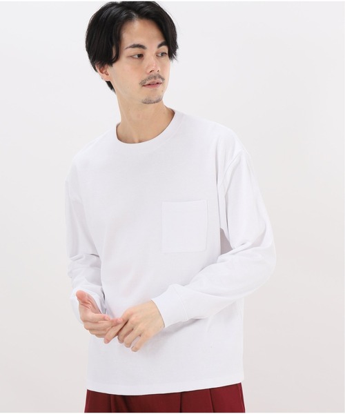 417 EDIFICE（フォーワンセブンエディフィス）の「ヘビーオンスクルーネック ロングスリーブ　TEE（Tシャツ/カットソー・メンズ・ブラック/ホワイト/キャメル/グリーン/オレンジ・SMALL/MEDIUM/LARGE）」の2枚目の写真