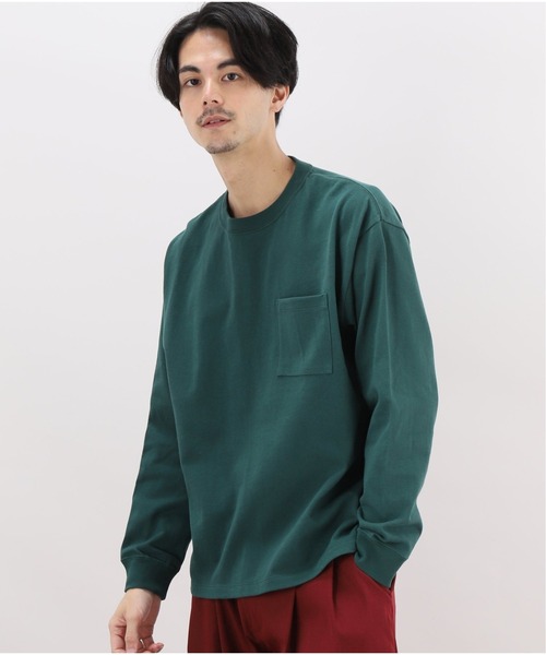 417 EDIFICE（フォーワンセブンエディフィス）の「ヘビーオンスクルーネック ロングスリーブ　TEE（Tシャツ/カットソー・メンズ・ブラック/ホワイト/キャメル/グリーン/オレンジ・SMALL/MEDIUM/LARGE）」の4枚目の写真