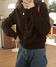 クルーネックニットカーディガン