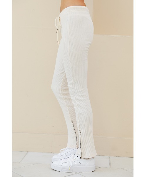ALEXIA STAM（アリシアスタン）の「Zip Hem Rib Pants/ジップヘムリブパンツ（その他パンツ・レディース・ベージュ/アイボリー/モカ・S/M）」の5枚目の写真