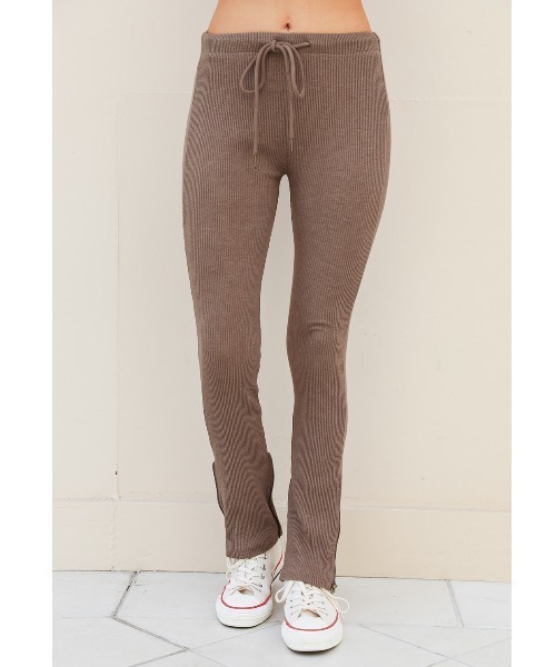 ALEXIA STAM（アリシアスタン）の「Zip Hem Rib Pants/ジップヘムリブパンツ（その他パンツ・レディース・ベージュ/アイボリー/モカ・S/M）」の8枚目の写真