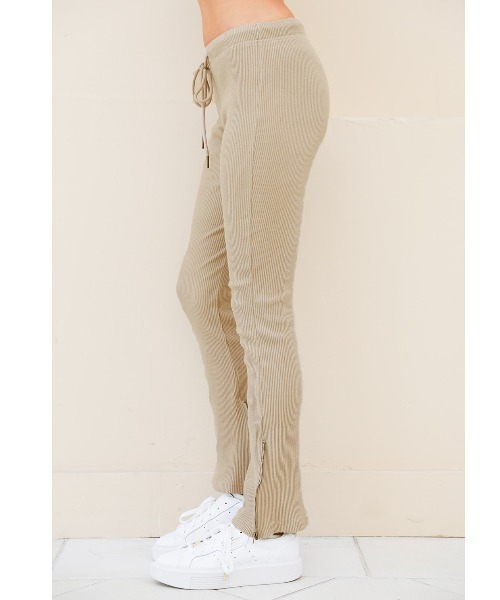 ALEXIA STAM（アリシアスタン）の「Zip Hem Rib Pants/ジップヘム