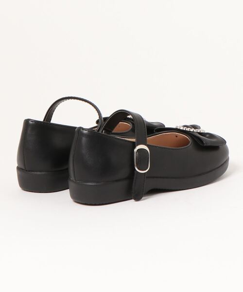 BeBe（ベベ）の「BeBe/ビジューバックルリボン付きストラップシューズ （17～20cm）（バレエシューズ・キッズ・ブラック/グレー・20/18/17/19）」の3枚目の写真