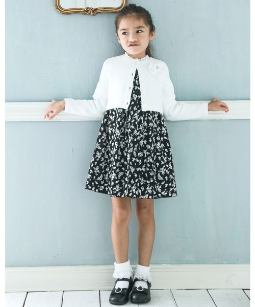 BeBe（ベベ）の「BeBe/ビジューバックルリボン付きストラップシューズ （17～20cm）（バレエシューズ・キッズ・ブラック/グレー・20/18/17/19）」の4枚目の写真