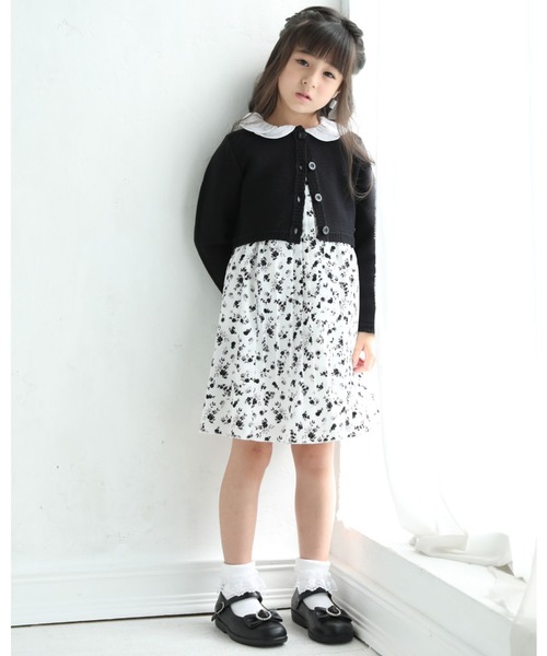 BeBe（ベベ）の「BeBe/ビジューバックルリボン付きストラップシューズ （17～20cm）（バレエシューズ・キッズ・ブラック/グレー・20/18/17/19）」の5枚目の写真