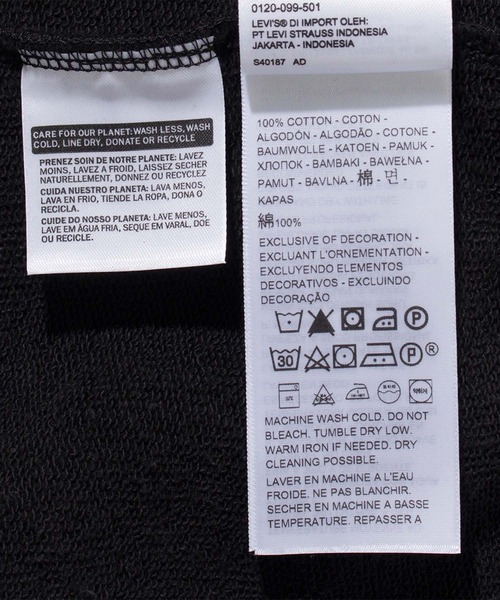 Levi's（リーバイス）の「WEAR IN WEAR OUT スウェットフーディー MINERAL BLACK（パーカー・メンズ・ブラック・L/S/M/XL）」の10枚目の写真