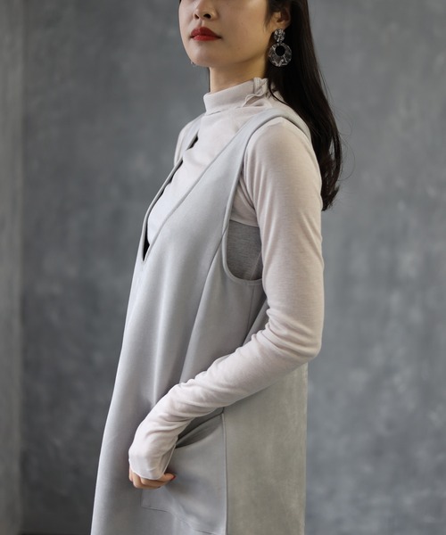 deux amour（ドゥーザムール）の「スエードジャンスカ（ジャンパースカート・レディース・ベージュ/グレー・MEDIUM）」の15枚目の写真