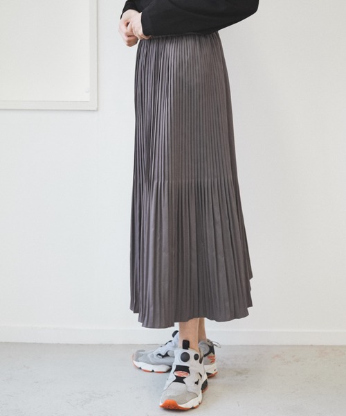 AZUL ENCANTO（アズールエンカント）の「キャンバスプリーツスカート（スカート・レディース・マルチ/オフホワイト/パープル/ライトブラック・FREE）」の13枚目の写真