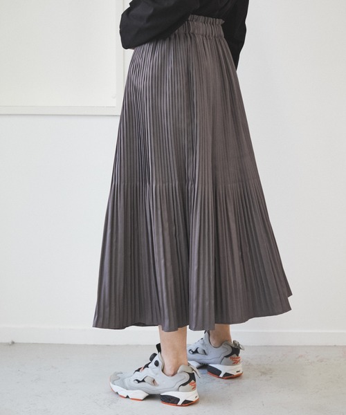 AZUL ENCANTO（アズールエンカント）の「キャンバスプリーツスカート（スカート・レディース・マルチ/オフホワイト/パープル/ライトブラック・FREE）」の14枚目の写真