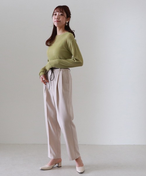 Cheek(チーク)の「ランダムリブシアーニット(Tシャツ/カットソー・レディース・アイボリー/ブラック/シルバーグレー/グリーン系その他・MEDIUM)」の15枚目の写真