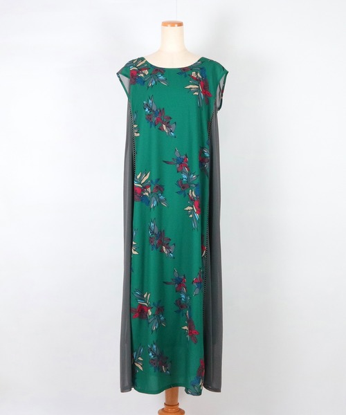 AULA AILA（アウラアイラ）の「ビッグフラワープリントドレス（ドレス・レディース・ホワイト/ブルー/グリーン・0）」の14枚目の写真