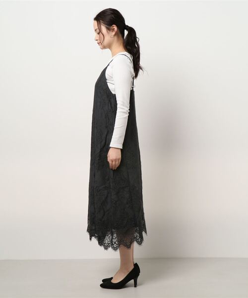 Te chichi(テチチ)の「プリーツ&レースキャミワンピース(ワンピース・レディース・オフホワイト/チャコール/ブラック・フリ-)」の5枚目の写真